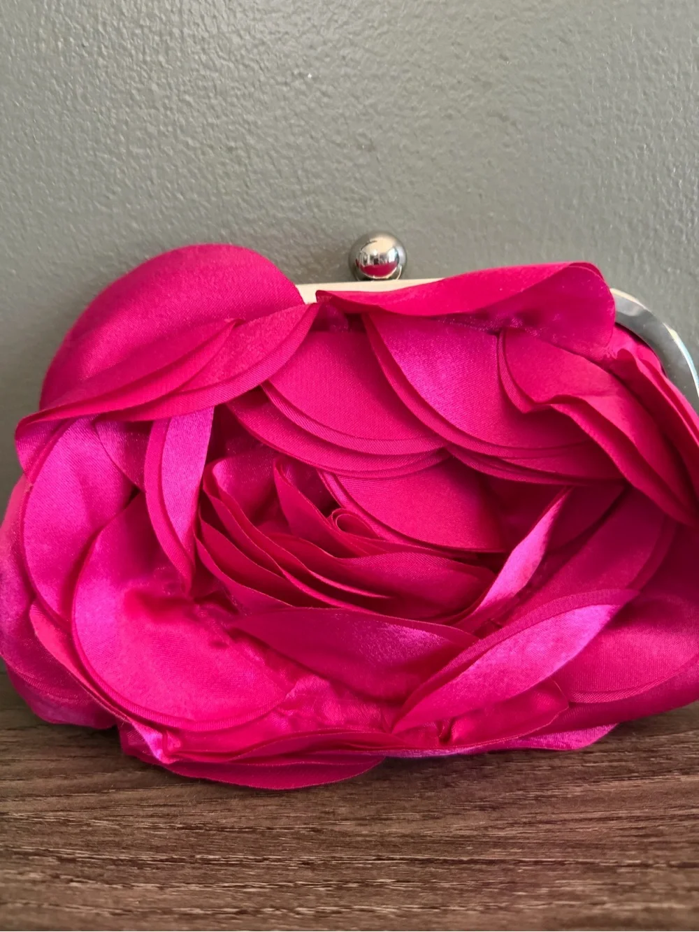 Women's Hot Pink Floral Statement Clutch - Fashion Accessory